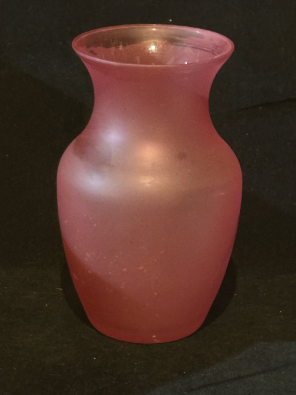 Pink Frosted Glass Vase - Brand Unspecified